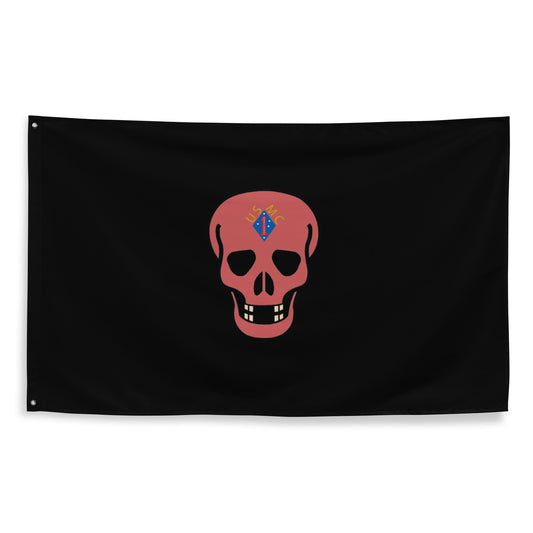 1st MarDiv WWII Red Skull - Flag